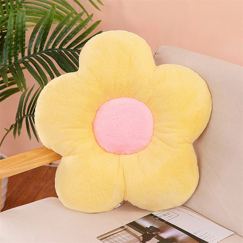 35cm Kawaii Colorful Flower Plush Pillow Cushion Soft Sunflower Plant Mat Stuffed Sofa Bed Sleeping Back Cushion Decor Gifts Leedoar