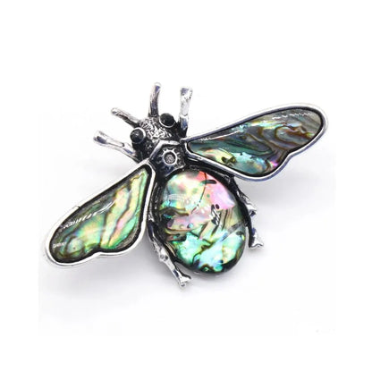 35x56mm Bonito Abelha Forma Pingente Pedra Natural Cristal Ágata Abalone Shell Broche Charms para Fazer Jóias DIY Colar Acessório 