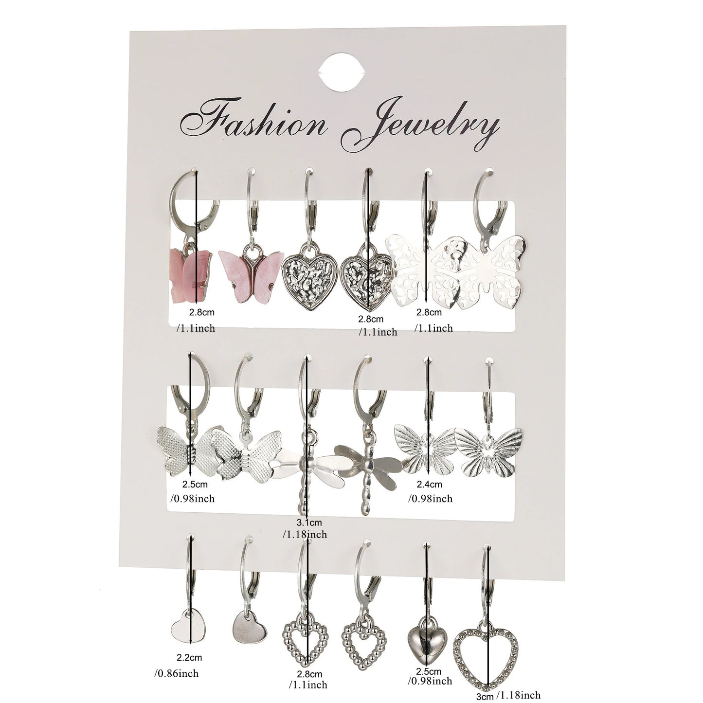 36 Piece Set of Fashionable And Caring Butterfly Hollow Pendant Earrings Set For Women's Daily Parties Giving Girlfriends Gifts Leedoar