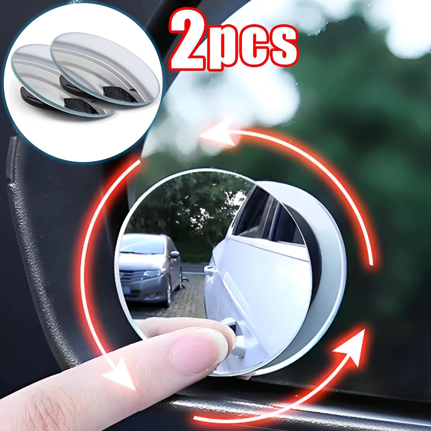 Espejo retrovisor de 360 ​​grados para coche, gran angular, ajustable, redondo, pequeño, auxiliar, convexo, para marcha atrás 