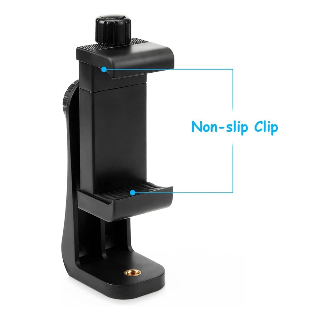 360 Degree Mobile Phone Clip Compatible With All 1/4 Screw Cellphone Holder Tripod Mount Desk Tripod Adapter For Iphone Stand Leedoar