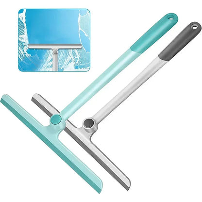 360 Degree Rotatable Shower Squeegee Glass Wiper Scraper Squeegee Cleaner With Silicone Holder Bathroom Mirror Scraper Cleaning Leedoar