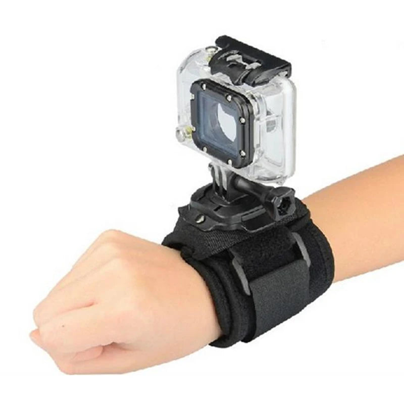 Alça de pulso de mão com rotação de 360 ​​graus para GoPro Hero 10 9 8 7 5 acessórios Xiaomi Yi 4K SJ4000 H9r Insta360 Cinto de braço Go Pro