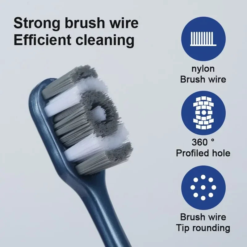 360 Whole Mouth Clean Mens Toothbrush Medium-Hard Bristle Toothbrush for Adults Excellent Cleaning Effect Whitening Teeth Leedoar