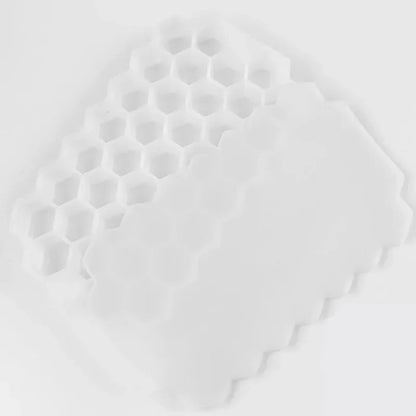 37 Compartment Honeycomb Ice Compartment Molds Jelly Ice Cube Tray with Lid Honeycomb Ice Cube Ice Box Moulds Leedoar