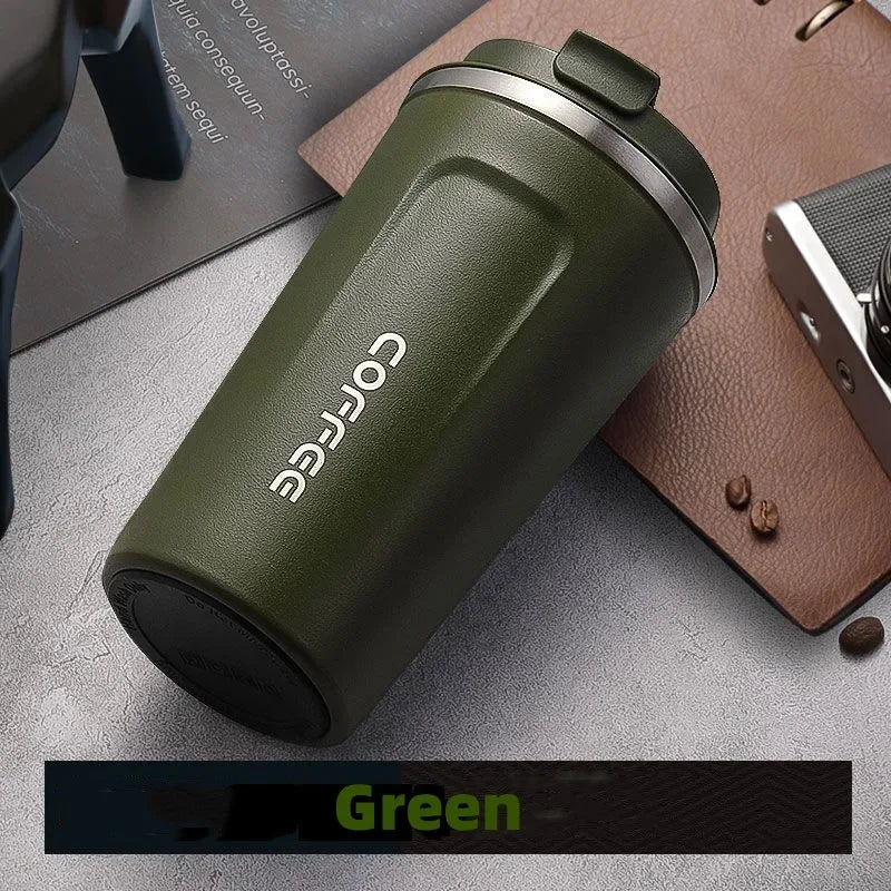 380/510ml Stainless Steel Coffee Cup Travel Thermal Mug Leak-Proof Thermos Bottle Tea Coffee Mug Office Business Style Thermos Leedoar