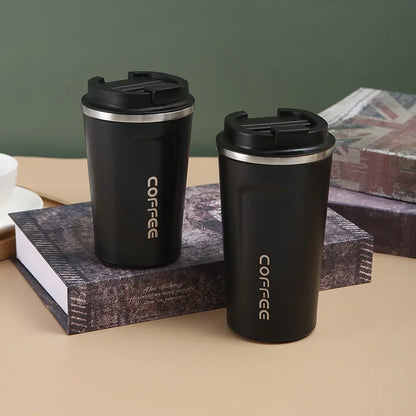 380/510ml Stainless Steel Coffee Cup Travel Thermal Mug Leak-Proof Thermos Bottle Tea Coffee Mug Office Business Style Thermos Leedoar