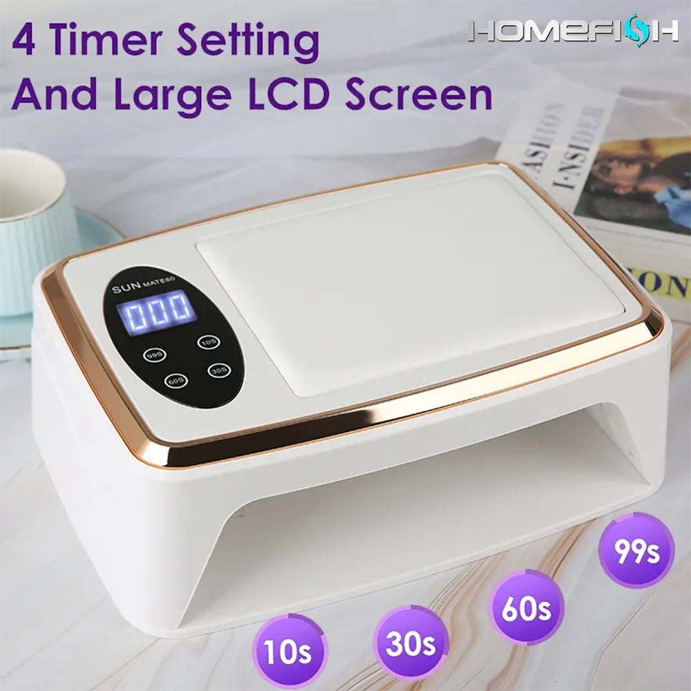 380W Professional Nail Dryer 90 Leds Nail Dryer UV Lamp for Curing All Gel Nail Polish Motion Sensing Manicure Pedicure Leedoar