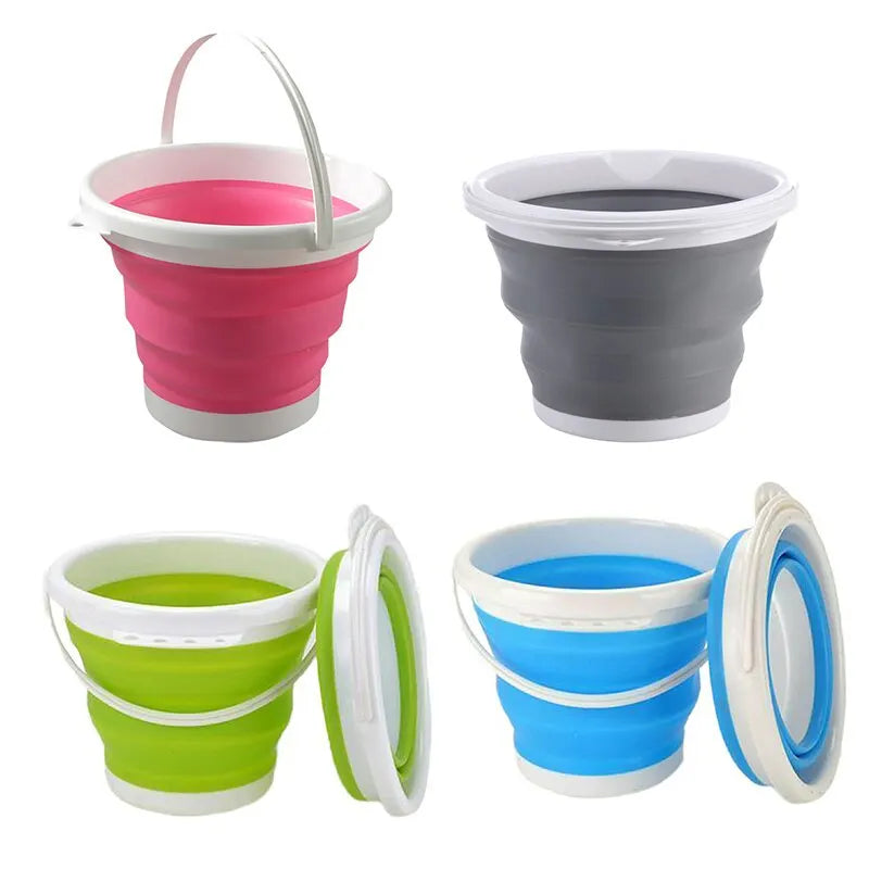 3L Collapsible Bucket Portable Folding Water Bucket Car Washing Fishing Bucket Household Plastic Travel Outdoor Camping Bucket Leedoar