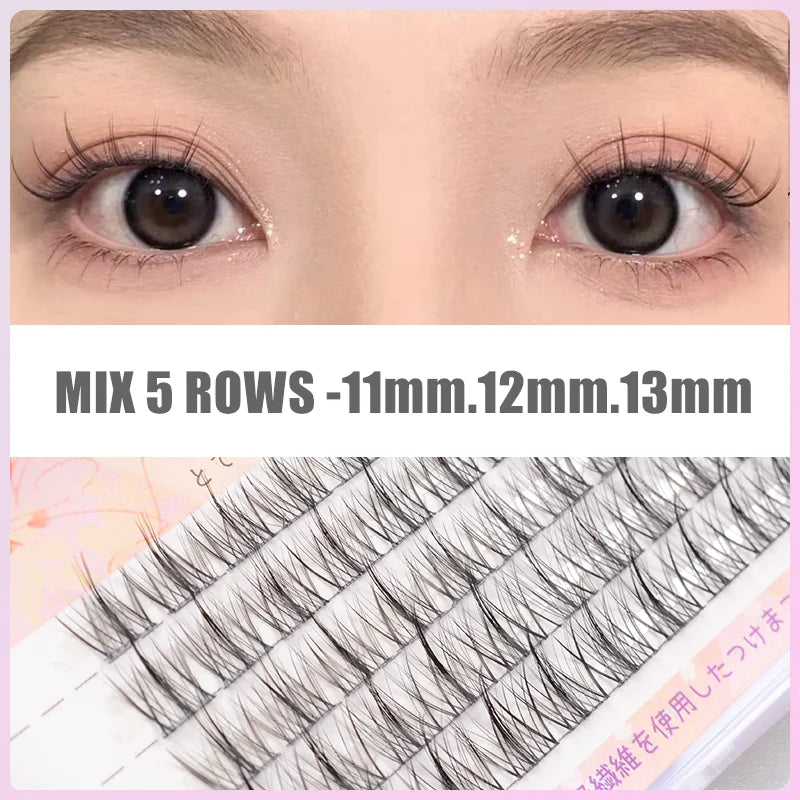 3Mins Sweet Eyeslashes Extension Personal Fake EyeLash Professional Makeup Individual Cluster EyeLashes Grafting False Eyelashes Leedoar