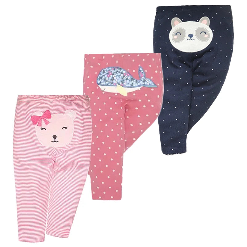 3PCS/LOT Newborn Baby Pants 9-24M-3T Spring Autumn Baby Leggings Cotton Infant Boys Pants Unisex Girls PP Trousers Kids Clothing Leedoar