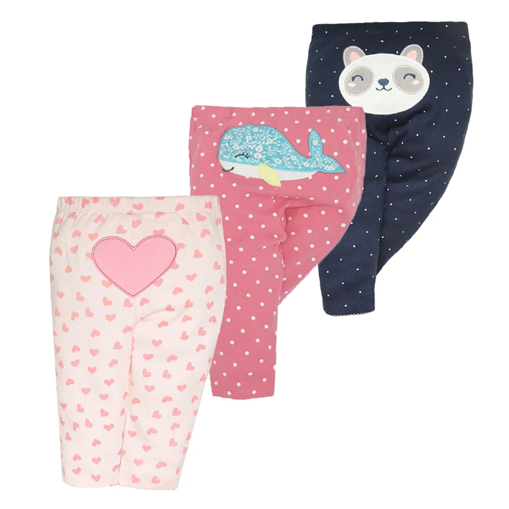 3PCS/LOT Newborn Baby Pants 9-24M-3T Spring Autumn Baby Leggings Cotton Infant Boys Pants Unisex Girls PP Trousers Kids Clothing Leedoar