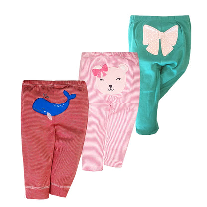 3PCS/LOT Newborn Baby Pants 9-24M-3T Spring Autumn Baby Leggings Cotton Infant Boys Pants Unisex Girls PP Trousers Kids Clothing Leedoar