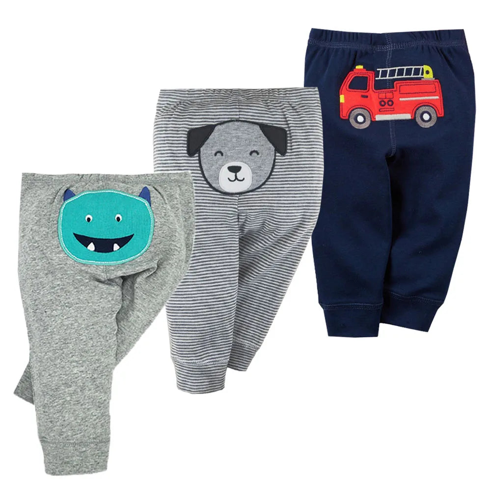 3PCS/LOT Newborn Baby Pants 9-24M-3T Spring Autumn Baby Leggings Cotton Infant Boys Pants Unisex Girls PP Trousers Kids Clothing Leedoar