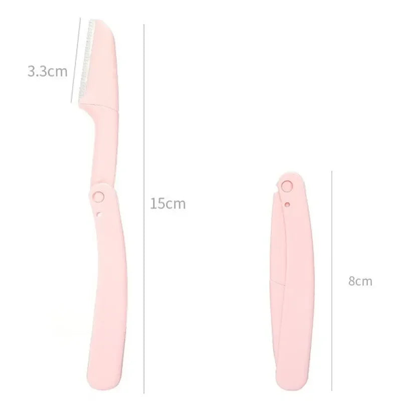 3PCS Portable Eyebrow Trimmer Safe Eyebrow Shaper Foldable Eyebrow Trimmer Razor Blade Razor Women's Makeup Tools Leedoar