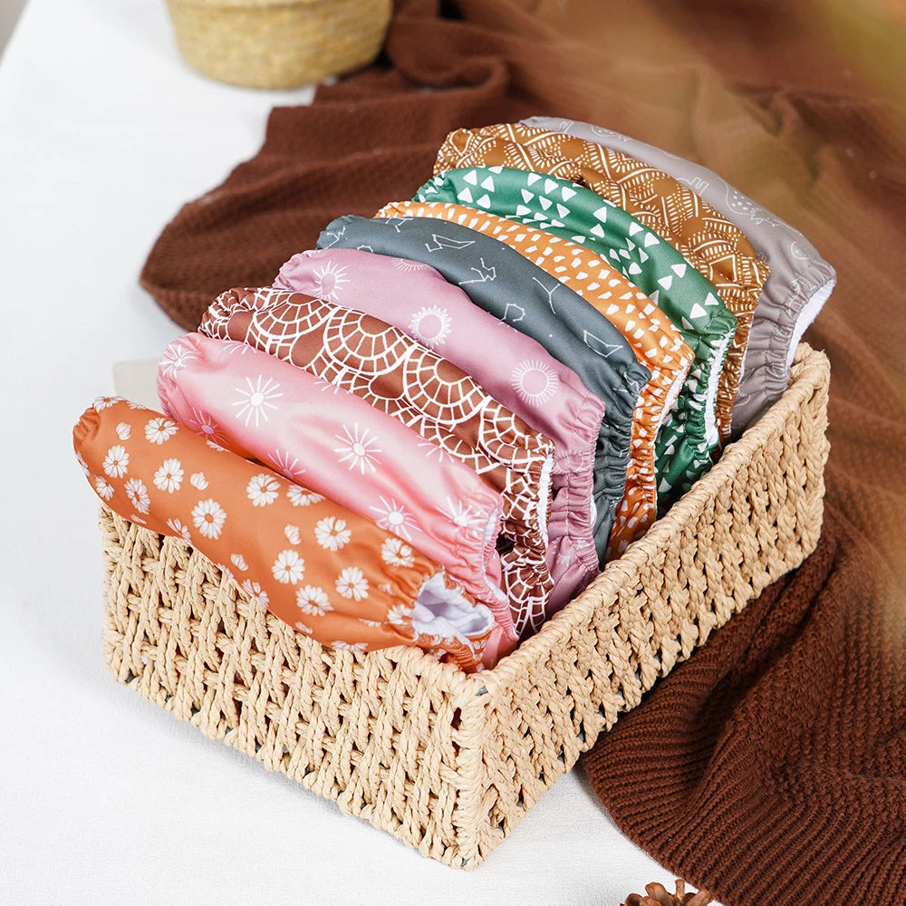 3PCS/Set Newborn Baby Cloth Diapers Reusable Waterproof Eco-Friendly Adjustable Suede Cloth Pocket Diaper Leedoar