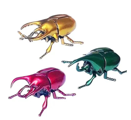 3PCs Wind-Up Beetle Creative Prankster Animated Insect Model Scarab Beetle Children's Battle Wind-Up Toy Leedoar