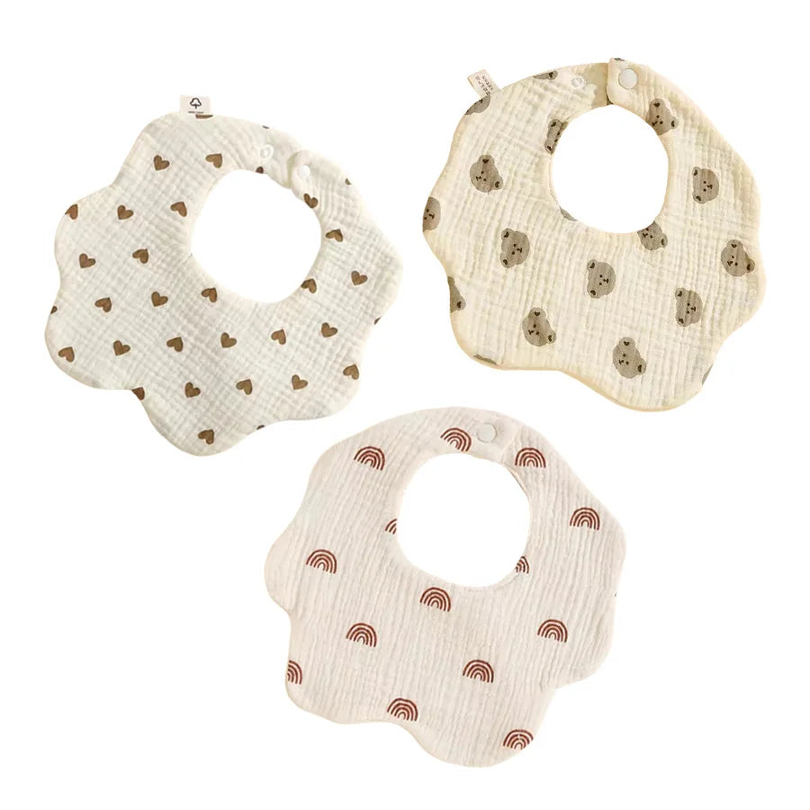 3Pc Super Light Weight Baby Bib for Girls & Boys Teething Baby Bib Newborn Bibs Fits Infants and Babies 3-9 Months Leedoar