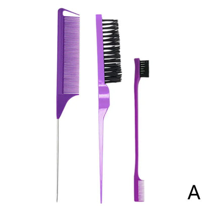 3Pcs Hair Styling Comb Set Hair Brush Rat Tail Comb Edge Brush Antistatic Hairdressing Hair Comb Heat Resistant Comb Kit Leedoar