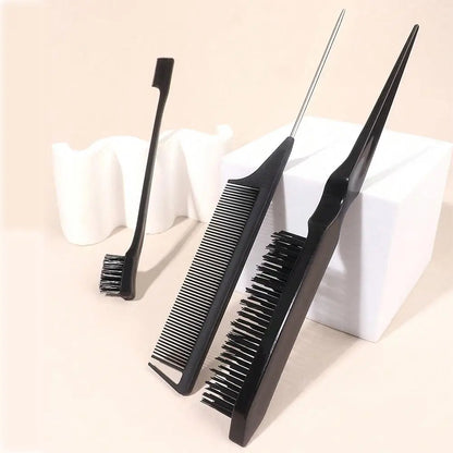 3Pcs Hair Styling Comb Set Hair Brush Rat Tail Comb Edge Brush Antistatic Hairdressing Hair Comb Heat Resistant Comb Kit Leedoar