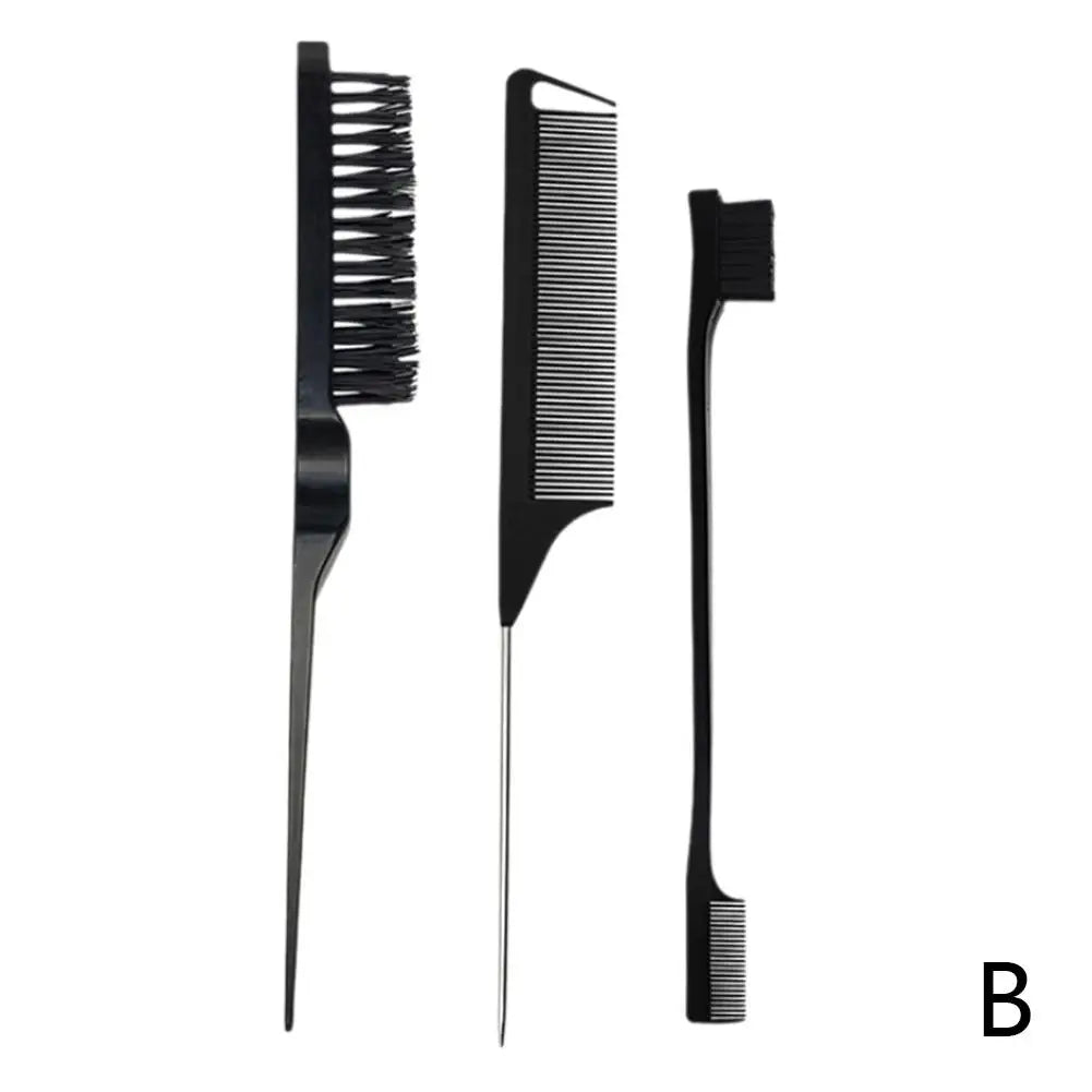 3Pcs Hair Styling Comb Set Hair Brush Rat Tail Comb Edge Brush Antistatic Hairdressing Hair Comb Heat Resistant Comb Kit Leedoar