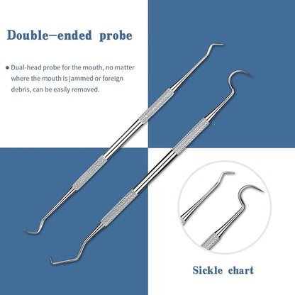 3Pcs Stainless Steel Dental Mirrors Oral Scope Tweezers Teeth Cleaning Tool Oral Dental Cleaning Kit Dentist Instrument Leedoar