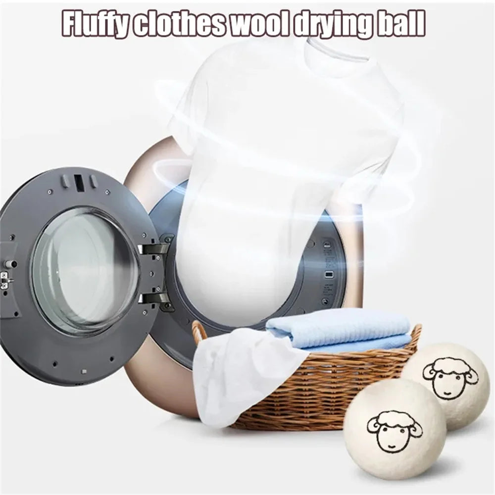 3Pcs Wool Drying Ball Antistatic Special Anti-winding Ball of Wool Household Drying Ball Reusable Washing Machine Parts 6cm Leedoar