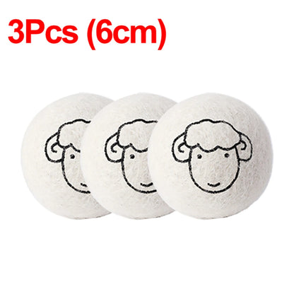 3Pcs Wool Drying Ball Antistatic Special Anti-winding Ball of Wool Household Drying Ball Reusable Washing Machine Parts 6cm Leedoar