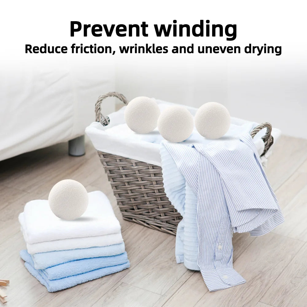 3Pcs Wool Drying Ball Antistatic Special Anti-winding Ball of Wool Household Drying Ball Reusable Washing Machine Parts 6cm Leedoar