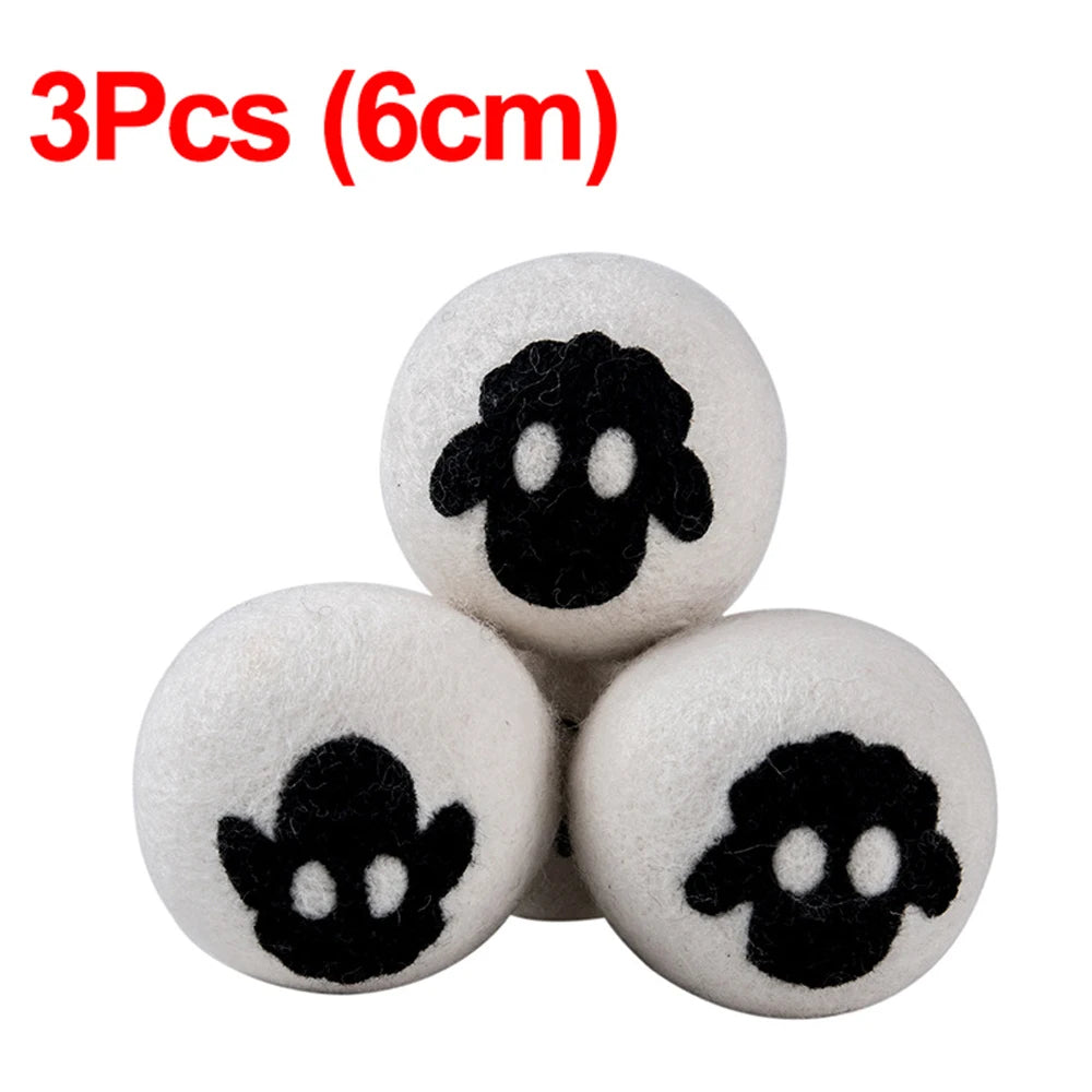 3Pcs Wool Drying Ball Antistatic Special Anti-winding Ball of Wool Household Drying Ball Reusable Washing Machine Parts 6cm Leedoar