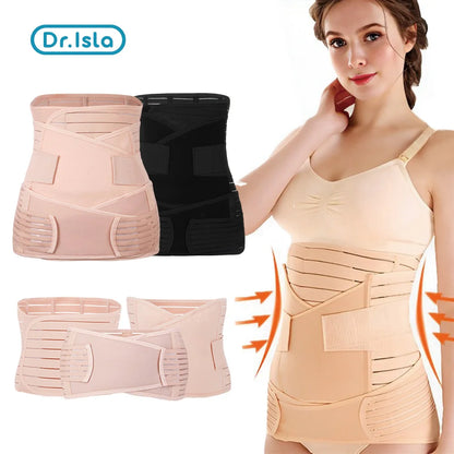 3in1 Corset Postpartum Belly Band Pregnant Women Tummy Belly Pelvis Belt Wrap Waist Trainer Recovery Bandage Strap Body Shaper Leedoar