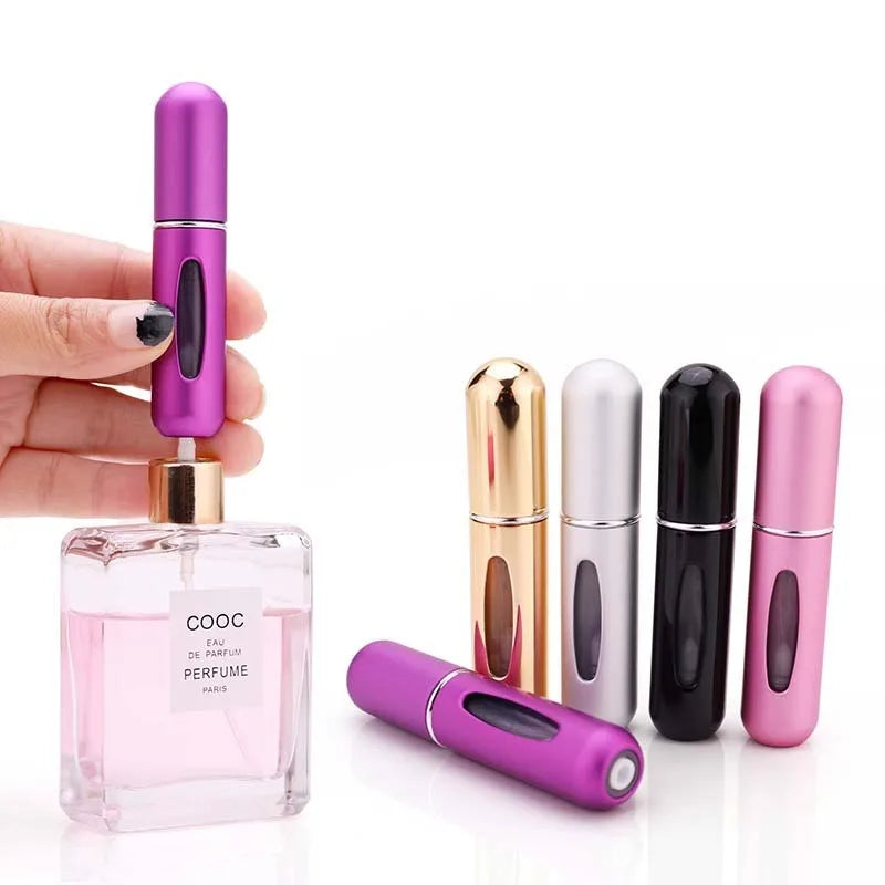 3pcs 5ml Bottom-fill Perfume Refillable Liquid Container for Cosmetics Fragrance Spray Dispenser Press Type Portable Bottle Leedoar