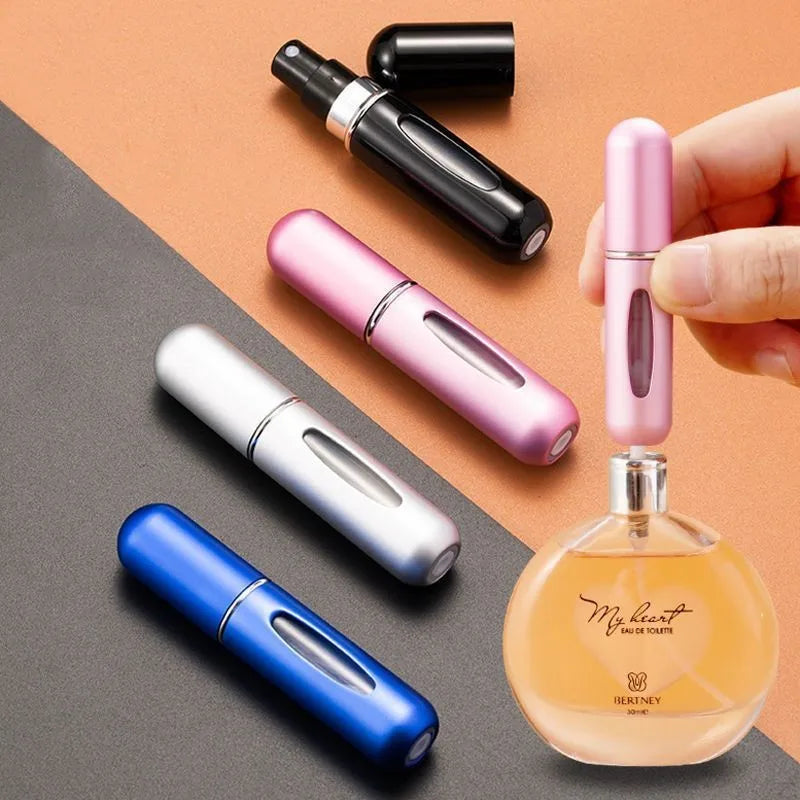 3pcs 5ml Bottom-fill Perfume Refillable Liquid Container for Cosmetics Fragrance Spray Dispenser Press Type Portable Bottle Leedoar