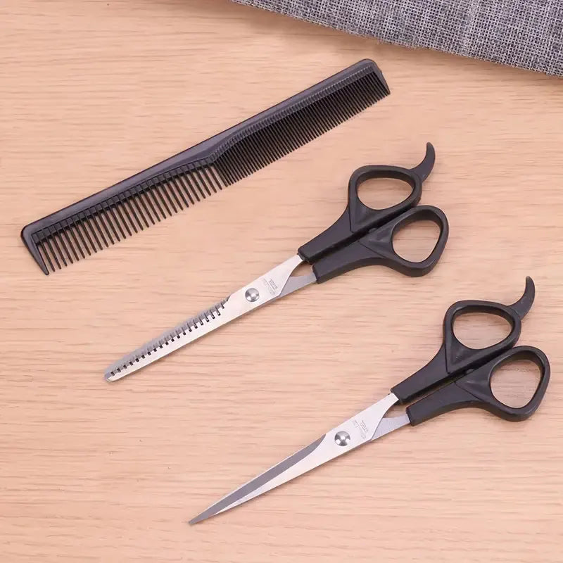 3pcs 7-inch Scissors Sets-Suitable for Thinning and Styling Hair-for Men and Women for Finishing, Point Cuts, and Flat Cuts Leedoar