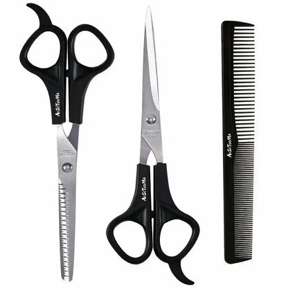 3pcs 7-inch Scissors Sets-Suitable for Thinning and Styling Hair-for Men and Women for Finishing, Point Cuts, and Flat Cuts Leedoar