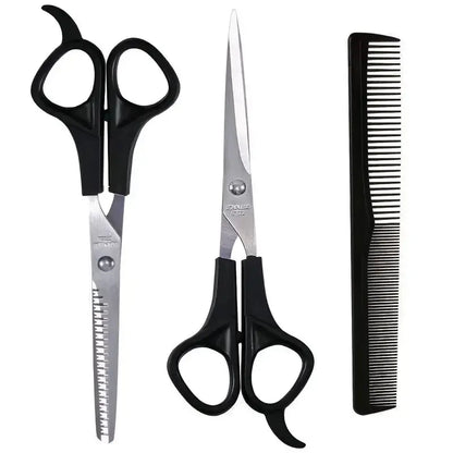 3pcs 7-inch Scissors Sets-Suitable for Thinning and Styling Hair-for Men and Women for Finishing, Point Cuts, and Flat Cuts Leedoar