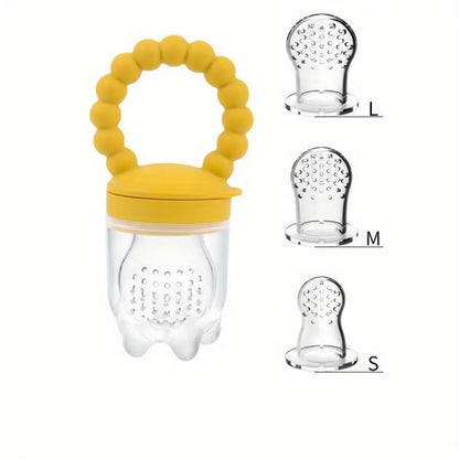 3pcs Children's Silicone Fruit & Vegetable Feeder With Handle - Perfect Food Supplement Pacifier ,Christmas, Halloween Leedoar