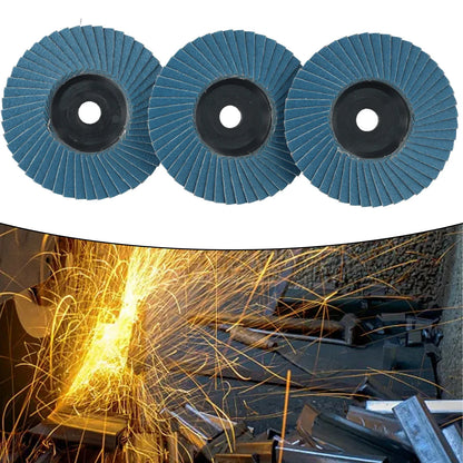 3pcs Flat Flap Discs 3 Inch 75mm Grinding Wheel Wood Cutting Carbon Steel For Angle Grinder Sanding Polishing Abrasive Tool Leedoar