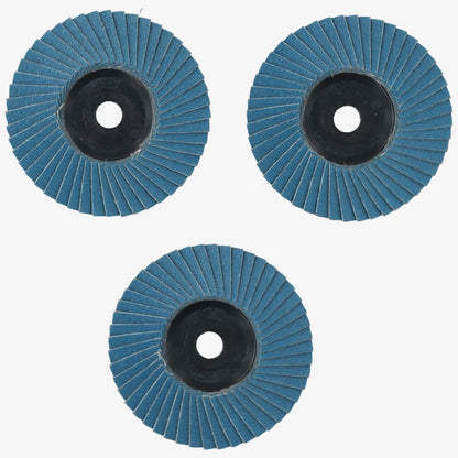 3pcs Flat Flap Discs 3 Inch 75mm Grinding Wheel Wood Cutting Carbon Steel For Angle Grinder Sanding Polishing Abrasive Tool Leedoar