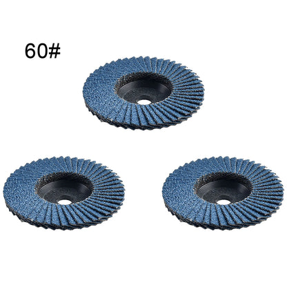 3pcs Flat Flap Discs 3 Inch 75mm Grinding Wheel Wood Cutting Carbon Steel For Angle Grinder Sanding Polishing Abrasive Tool Leedoar