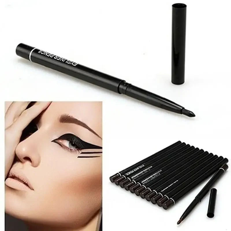 3pcs Late model Women Makeup Rotary Retractable Eyeliner Pencil Waterproof Eye Liner PenSmooth Feeling Leedoar