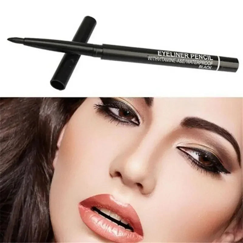 3pcs Late model Women Makeup Rotary Retractable Eyeliner Pencil Waterproof Eye Liner PenSmooth Feeling Leedoar