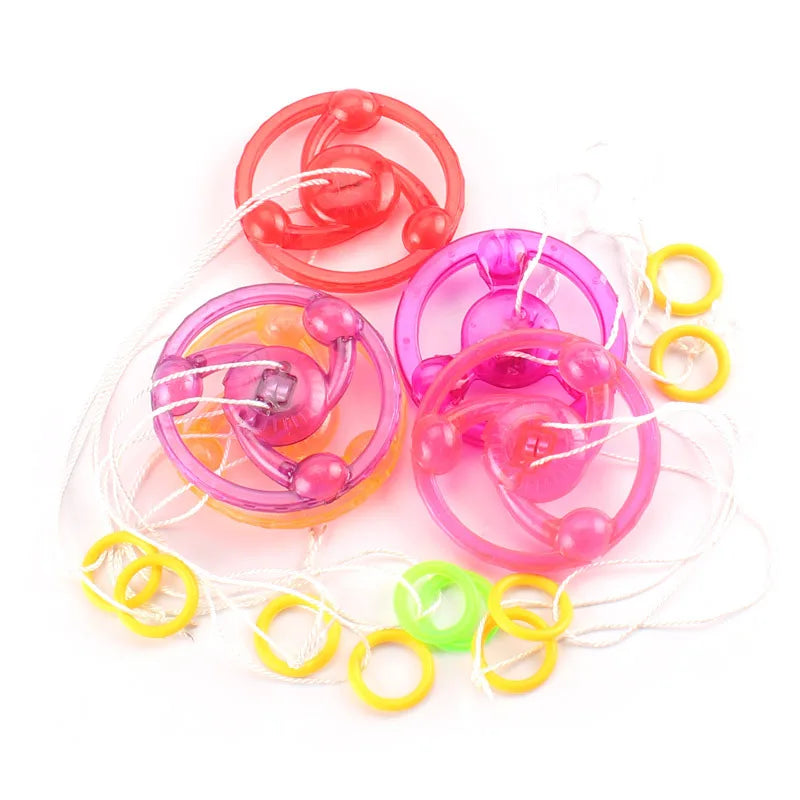 3pcs New Luminous Hand Pull Luminous Flashing Rope Flywheel Toy Led Light Toy Novelty Children Flywheel Flash Gyro Gift Toys Leedoar