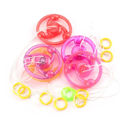 3pcs New Luminous Hand Pull Luminous Flashing Rope Flywheel Toy Led Light Toy Novelty Children Flywheel Flash Gyro Gift Toys Leedoar