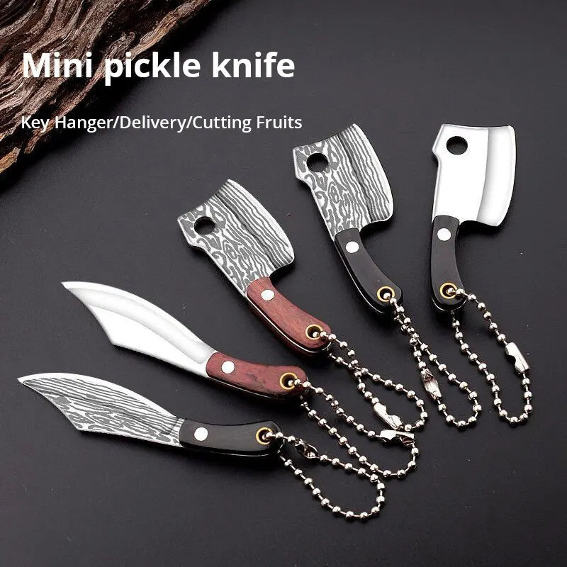 3pcs Stainless Steel Knife Mini Vegetable Knife Implies Wealth Knife Disassembly and Delivery Non Folding Creative Pendant Knife Leedoar