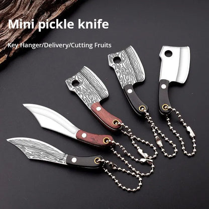 3pcs Stainless Steel Knife Mini Vegetable Knife Implies Wealth Knife Disassembly and Delivery Non Folding Creative Pendant Knife Leedoar