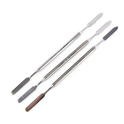 3pcs Stainless Steel Mixing Spatula Tool Spatuler Rod Dental Nail Art Makeup Foundation Eyeshadow Mixing Stick Color Tools Leedoar