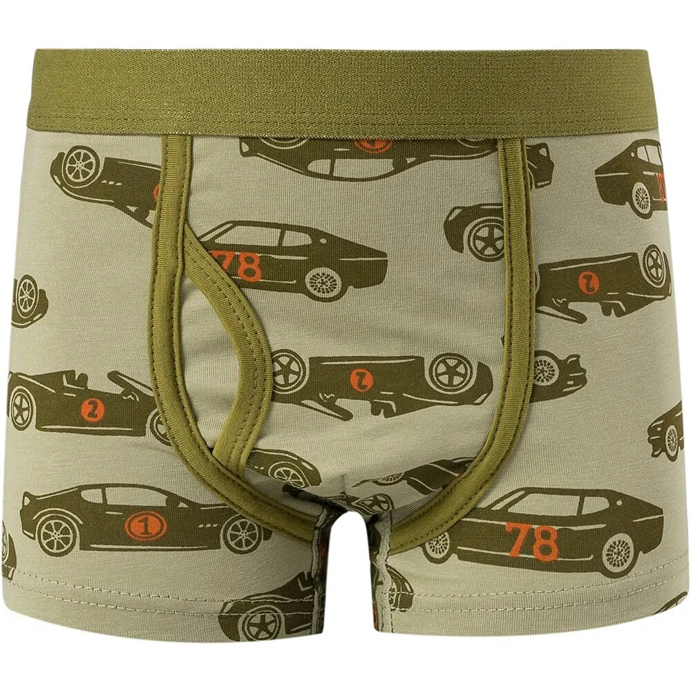 3pcs Toddler Kid Boys Underwear Soft Breathable Cartoon Dinosaur Fire Truck Pattern Comfy Boxers Briefs - Kids Fashion Leedoar