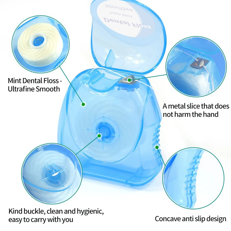 3 piezas de hilo dental Ultraclean Mint, eliminación eficaz de placa, protección de dientes y encías, resistente a las roturas para una limpieza profunda en áreas estrechas 