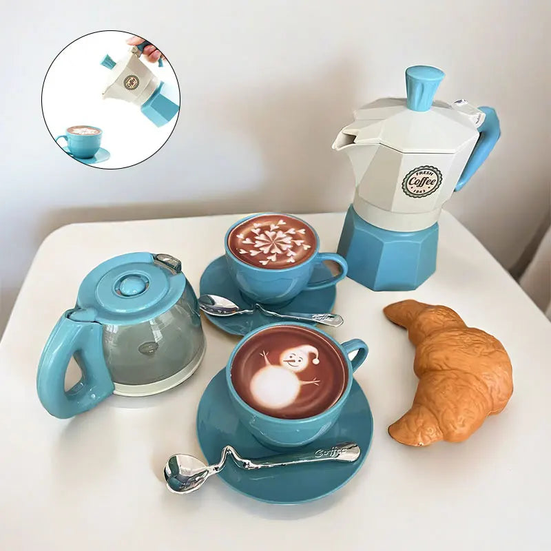 4/11PCS retend Play Simulation Coffee Set Tableware Play House/Outdoor Kitchen DIY Afternoon Tea Game Toy For Children Kids Gift Leedoar